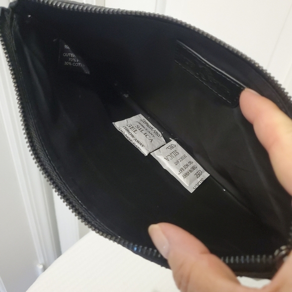 NWOT Yosi Samra Black Leather Clutch, Tassle, ZIP - Picture 6 of 8